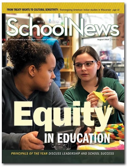 cover of the August 2018 issue of Wisconsin School News
