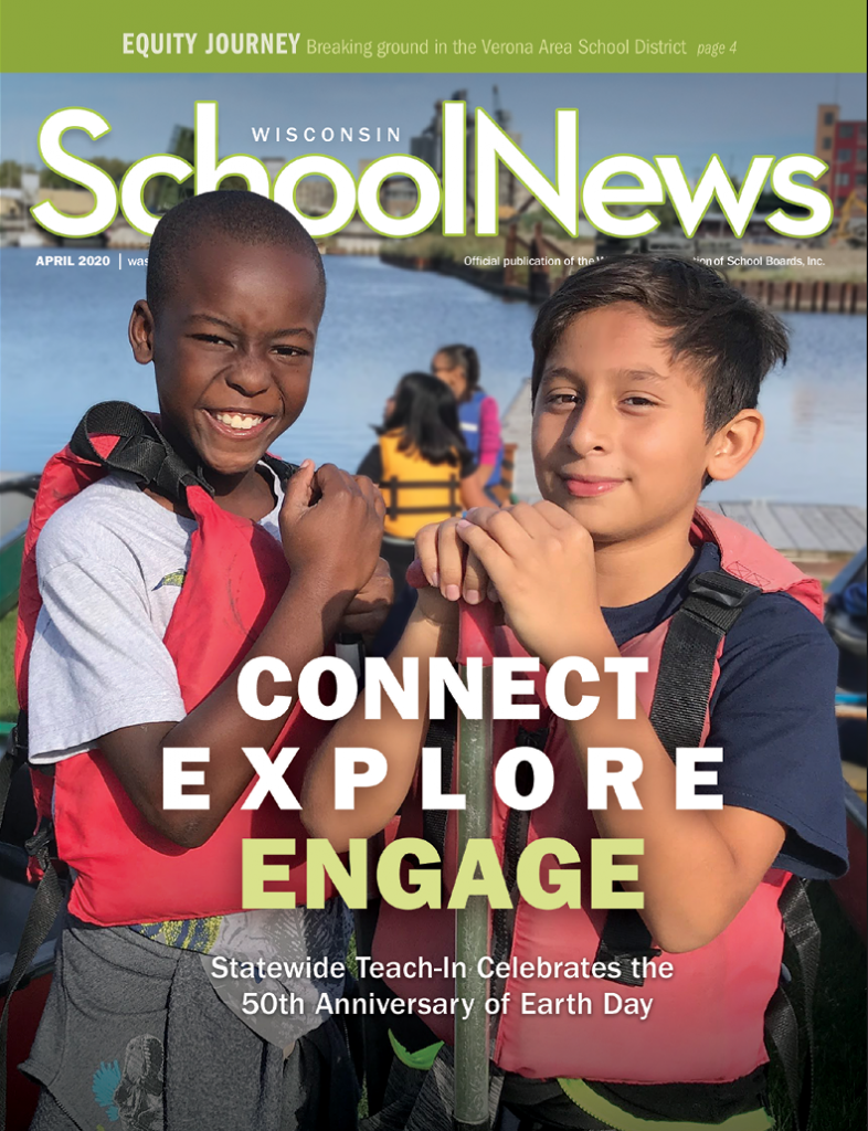 Cover of 2020 issue of April Wisconsin School News