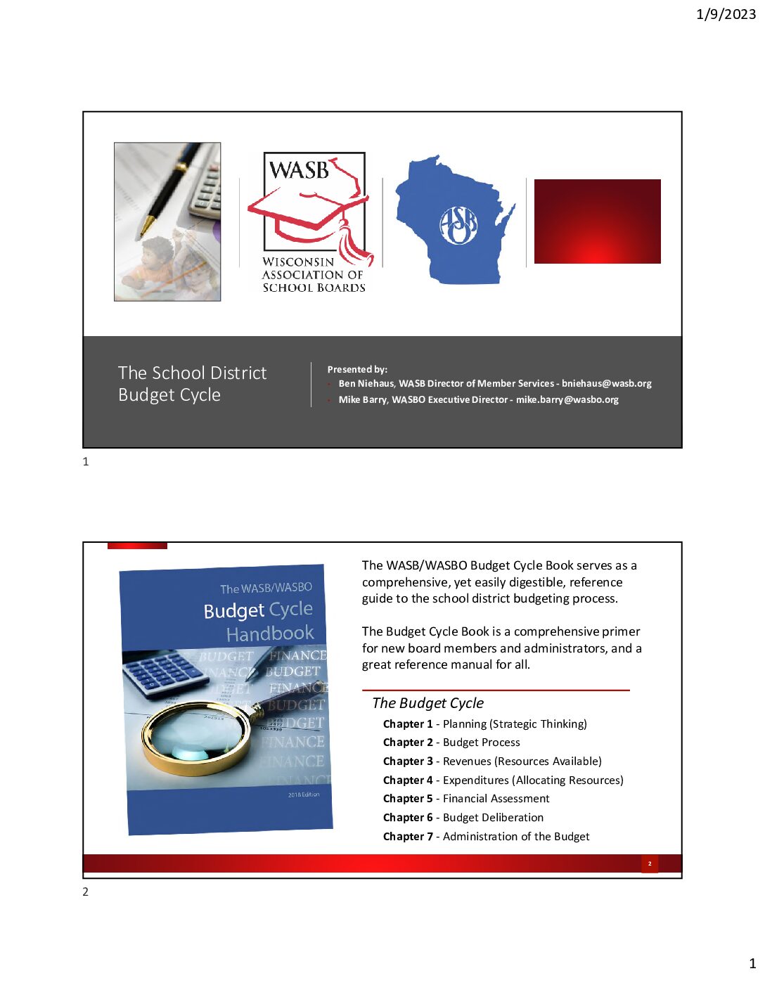 Wisconsin Budget Process Flow Chart BudgetCycleWorkshopHandout1 9 23 - Wisconsin Association of School Boards