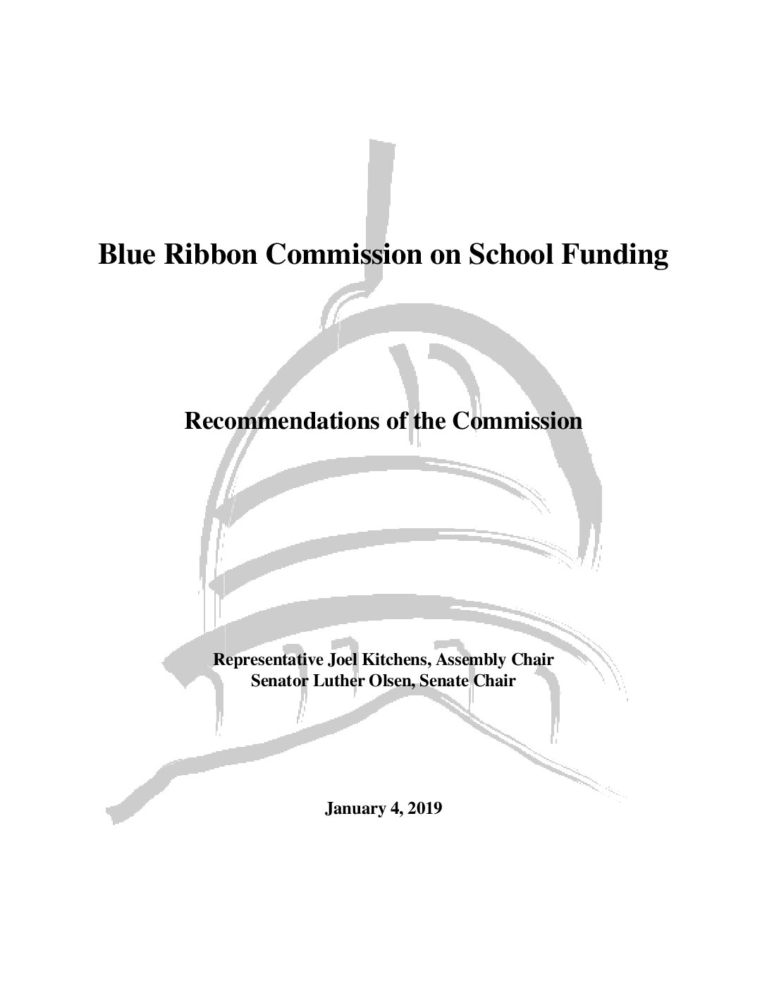 Blue Ribbon Committtee Table Recommendations Of The Blue Ribbon Commission On School Funding 1 4 19 ...