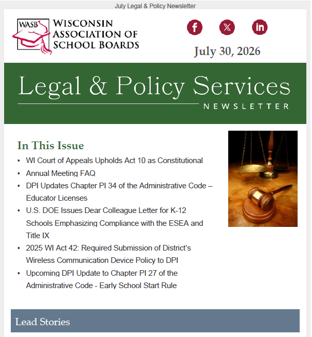 Legal and Policy Services Newsletter